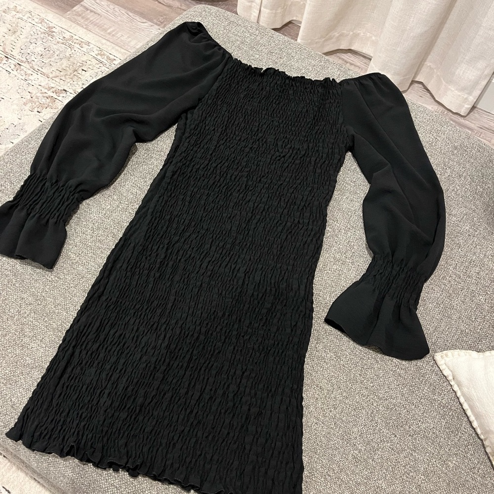Boohoo Black Long Sleeve bodycon Dress